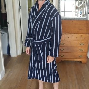 Majestic International Terry Robe Navy Blue Stripe